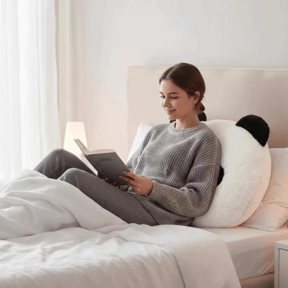 Cuscino Peluche a Forma di Panda, Decorazione per Camera da Letto e Divano, Kawaii, 30cm, Cuscini Decorativi a Forma di Panda