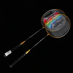 Raquette de badminton professionnelle ultra-légère en alliage de titane pour adultes, équipement de sport, entraînement, document doré