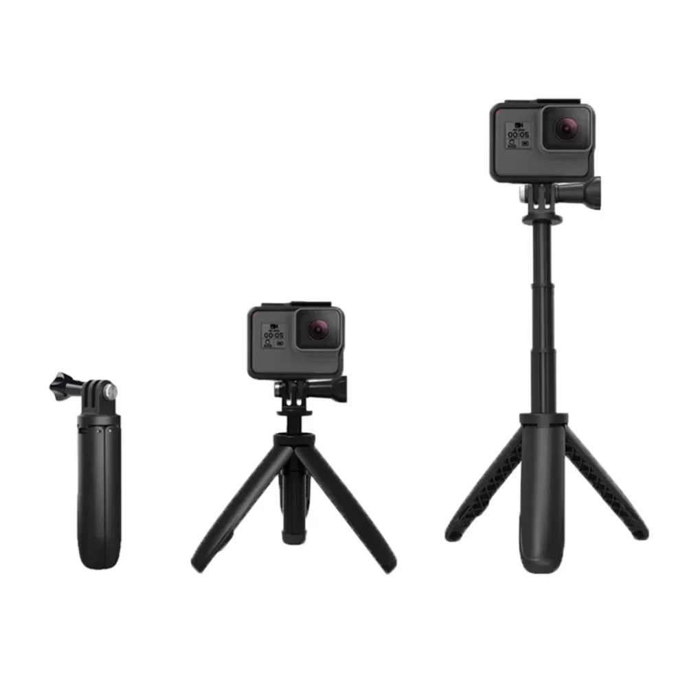 Mini Extendable Tripod Foldable Tripod Portable Monopod for Go Pro Hero 12 11 10 Black Session Osmo Action Camera Vlog Accessory