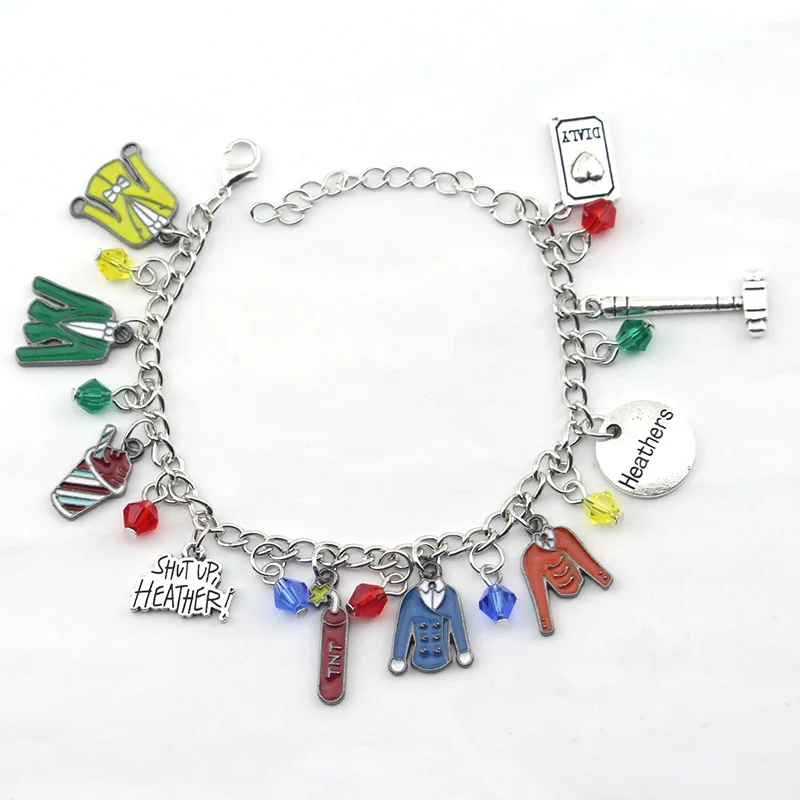 Heathers Broadway Musicals bracciale a tema per donna uomo bracciale con ciondoli in metallo Multicharm appassionati di musica regali di gioielli