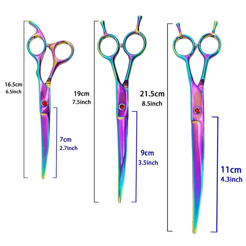 6，7，8.5 inch Dog Scissors Professional Bending Pet Grooming Scissors， Animal Scissors