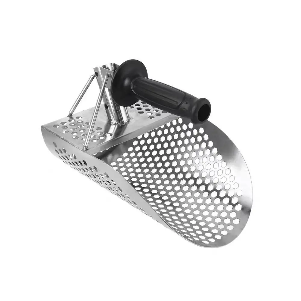 Stainless Steel Sand Scoop For Metal Detecting Beach Treasure Hunting Shovel Sifter Outdoor Gold Prospecting Equipment