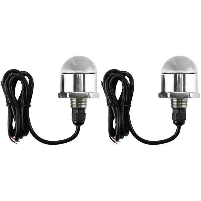 

2X Stainless Steel Marine Underwater LED Light 12V Underwater 9 LED Drain Plug Light M12x1.25 Blue Light
