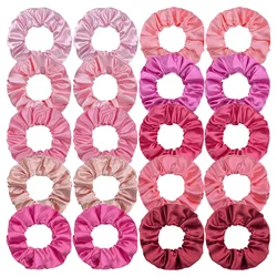 Monocromático Pink Silk Hair Scrunchies para mulheres, elástico, titulares de rabo de cavalo, corda, acessórios para cabelo, meninas, 6 pcs, 10 pcs, 20pcs