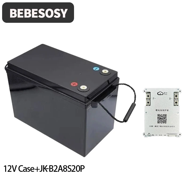 Case 12V 280AH DIY Batterij Case Draagbare Batterij Box 230AH 4S Optioneel 200A BMS 2A Actieve Balans TFT LCD Tape Bolt Voor RV