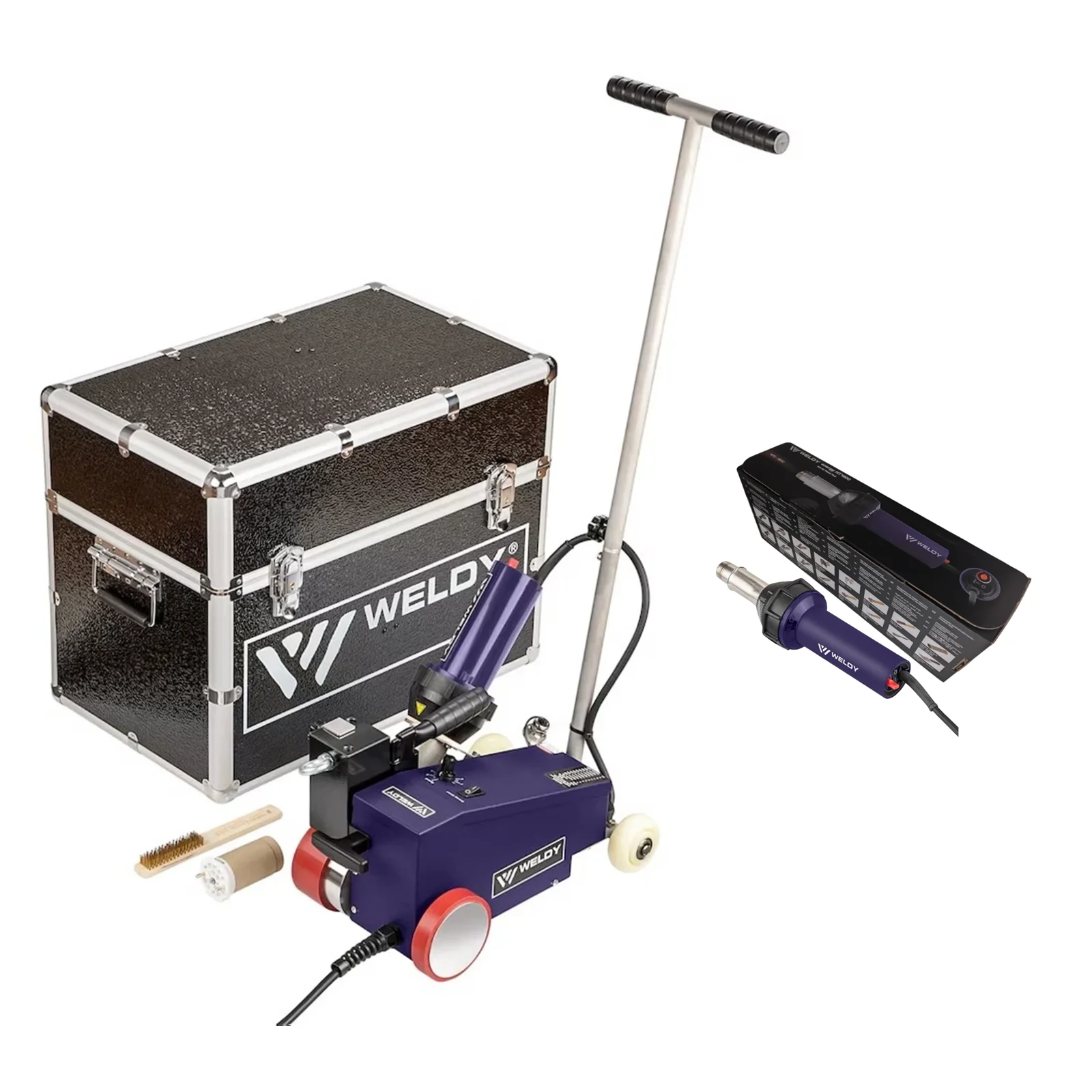 Weldy 3500W RW3400 Banner Roofer Auto TPO PVC Floor Seamer Auto Roofing Hot Air Welder 40mm+1600W Hot Air Gun