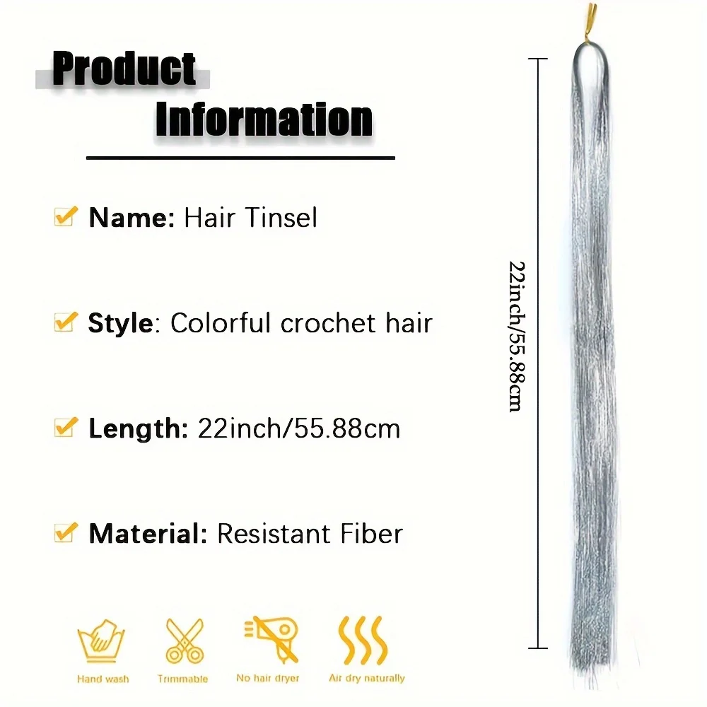 Extensiones de pelo largo y liso brillante para mujer, pelucas sintéticas de ganchillo, trenzadas de arcoíris Y2K, accesorio para el cabello para fiesta de cosplay, 44 pulgadas