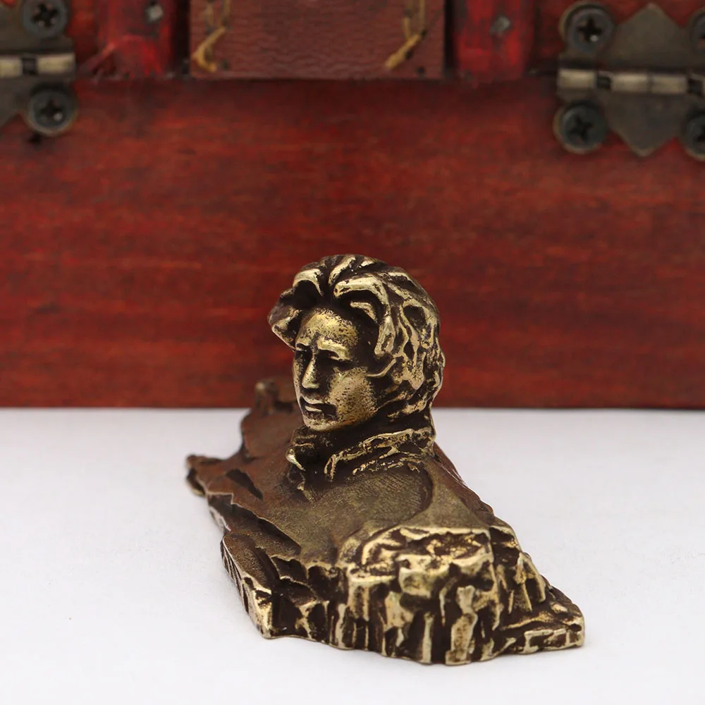 Brass Young Chairman Mao Small Statue China Great Leader Characters Miniatures Figurines Desk Ornament Home Decoration Accessory
