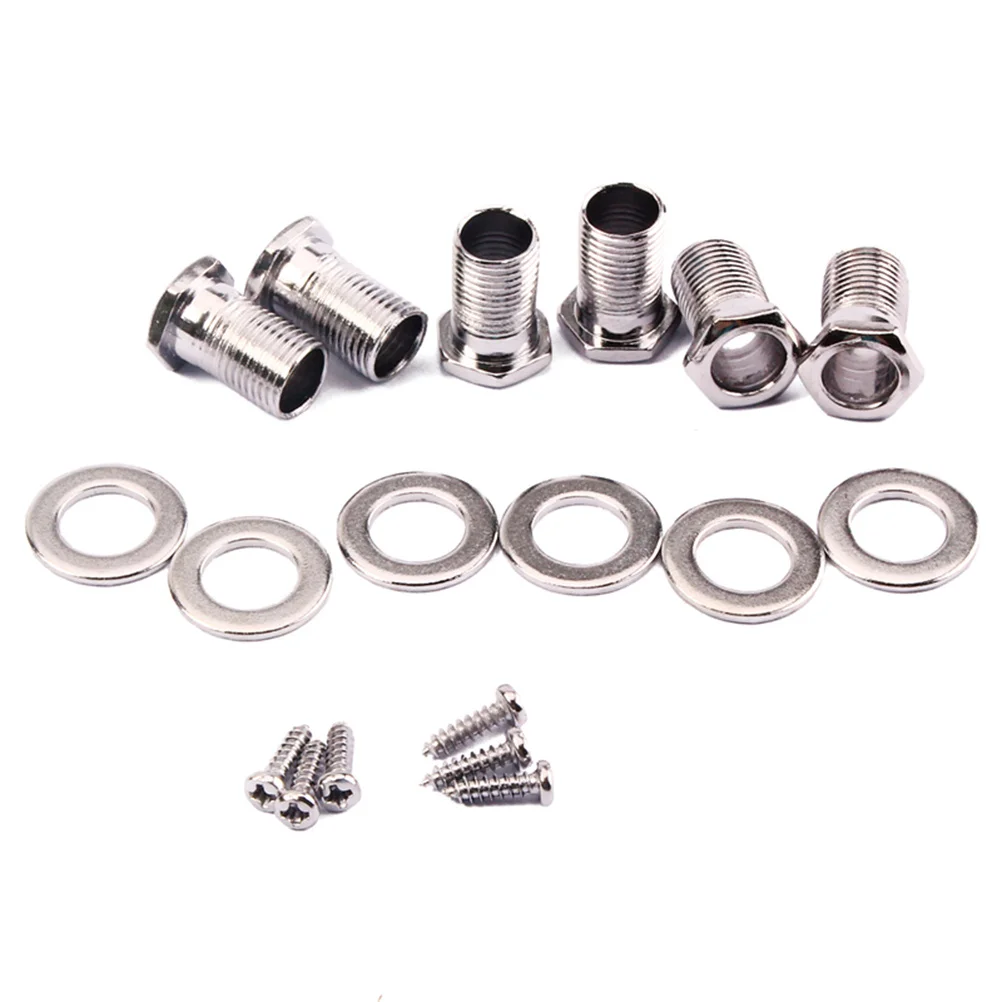 

Coffee Silver Half Moon Pegs For Electric Acoustic Guitar Machine Heads Set Screws Washers