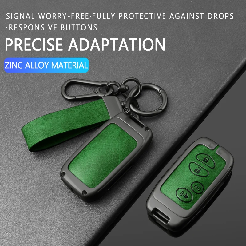 4‑Button Leather Key Fob Case Cover For Toyota Prius 30 Alpha Aqua Land Cruiser LC200 Auris 2012‑2014