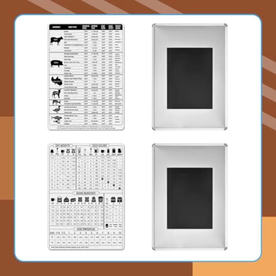 مخطط تحويل المطبخ المغناطيس لقياسات الثلاجة، مخطط تحويل درجة حرارة اللحوم لمستلزمات الطبخ والخبز