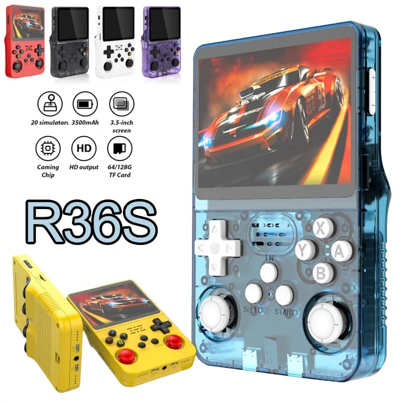 R36S Open Source Retro Handheld Game Console Linux System Kid Portable Pocket Video Player 3.5 Inch IPS Screen Video Game Player