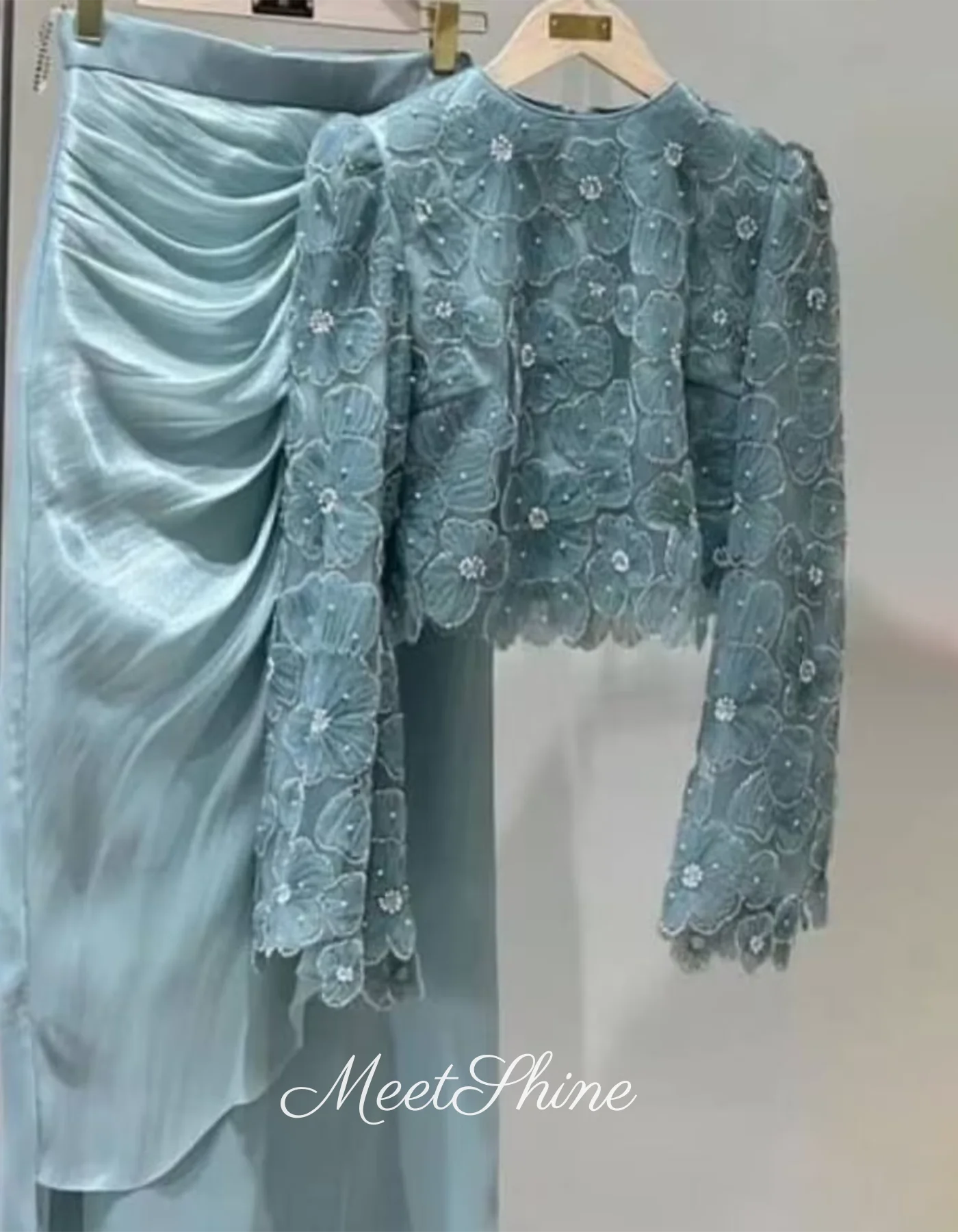 Aqua mangas compridas vestido de baile verde princesa vestido de noite arábia saudita formal vestido de casamento personalizado vestidos de gala 2025