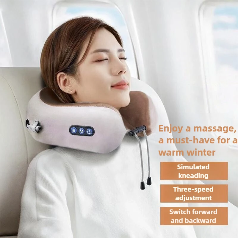 

Electric Neck Massager With Heat Vibration 3D Kneading Shiatsu Massage U Shaped Pillow For Shoulder Cervical Pain Relief Fatigue
