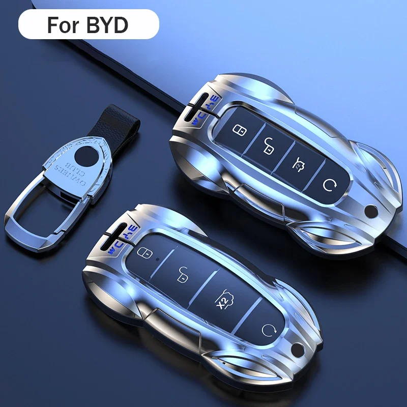 

Zinc Alloy Car Key Case Cover Shell Protector For BYD Qin Plus DMI Song Plus Atto 3 Han EV Tang DM Seal Dolphin Car Accessories