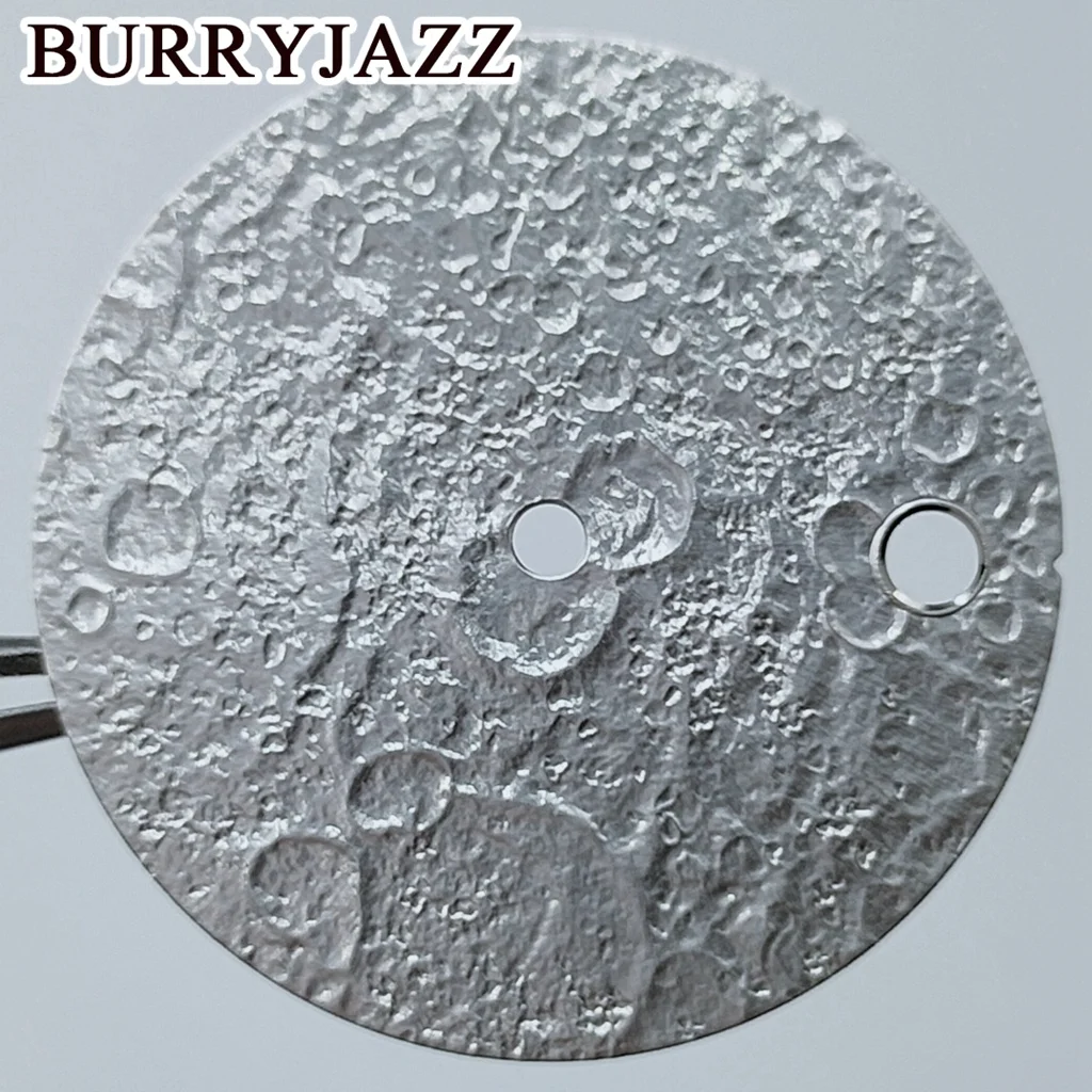 Burryjazz-No Logo Watch Dial, Silver Black Grey Dial, 3 O'clock, 3.8 O'clock Caso Crown, NH35, 28,5 milímetros