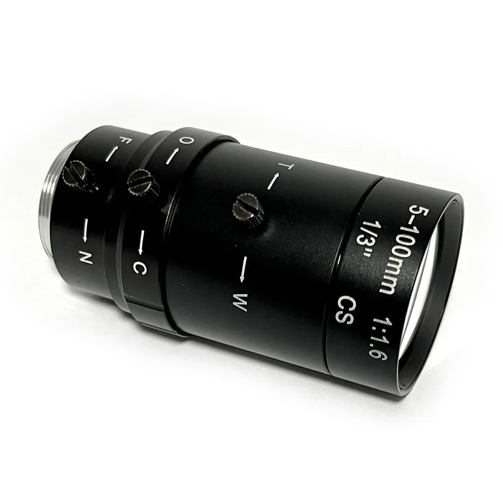 

1/3" CS 5-100mm CCTV Lens IR F1.8 Aperture Focal Manual Iris Machine Vision lens for IP Box Camera