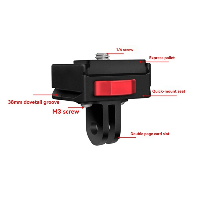 손떨림 방지 퀵릴리즈 베이스 1/4, 범용 V형 퀵릴리즈 플레이트, 스포츠 카메라 퀵릴리즈 브래킷