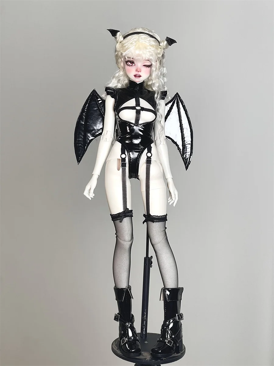 BJD Doll Clothes Set Toy Girls Elegant 1/4 MDD Little Devil Set Trainee Succubi Wing Black Onesie BJD Doll Accessories (no doll)