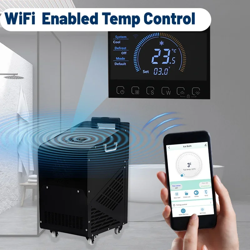 Hot Sales Ice Baths Chiller Water Cooled Water Cooling And Heating Ice Bath Chillers Cold Plunge Chiller Machine 1000L Tub