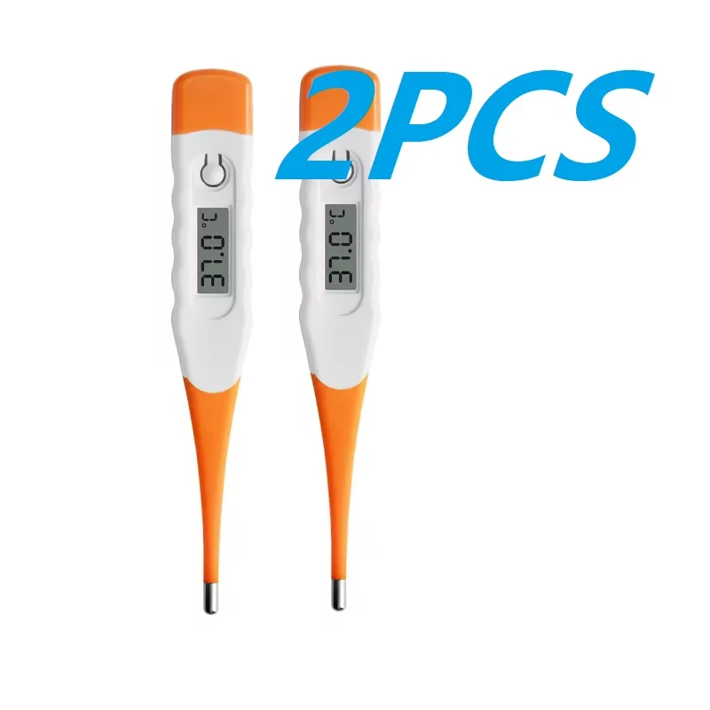 2Pcs Thermometer for Fever Digital Basal Body Oral Armpit or Rectal Electronic LCD Display High-Precision Measurement Smart Heat