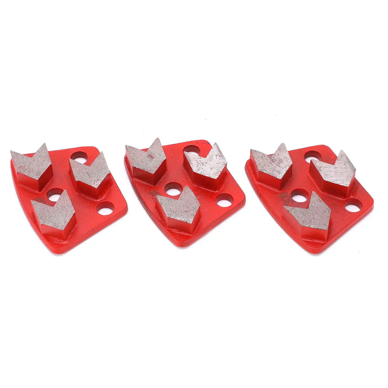 3 Teeth Trapezoid Concrete Grinding Shoes - Aggressive Cutting Power Tool Accessories – Red 30# for Woodwork