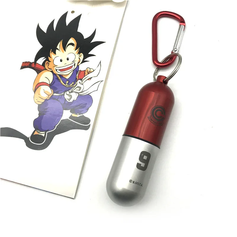 Dragon Ball Aluminum Alloy Keychain Toy Bulma Capsule Creative Keyring Portable Pill Box Container Pendant Doll Birthday Gifts