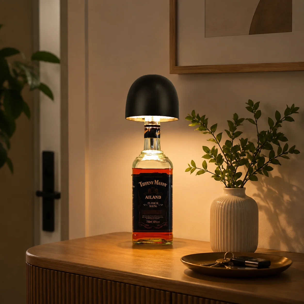 Rechargeable Bottle Lamp Creative Table Light,  with Touch Control,  for Bedroom, Restaurant, Bar & Outdoor Dining Decor