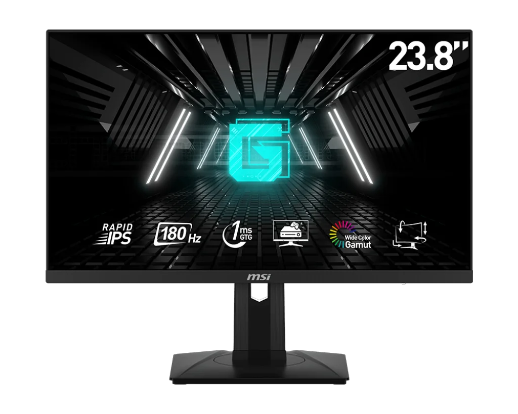 For MSI G244PF E2, 1920x1080, 180HZ refresh rate, 1ms (GtG, Min.) response time, fast IPS