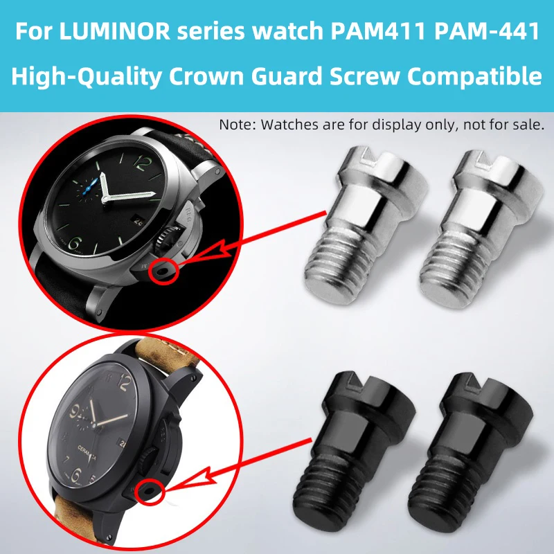 Crown Guard Set for Panerai Luminor PAM441 PAM111 Replacement Side Ear Screw Kit High-Quality Case Protection Accessories