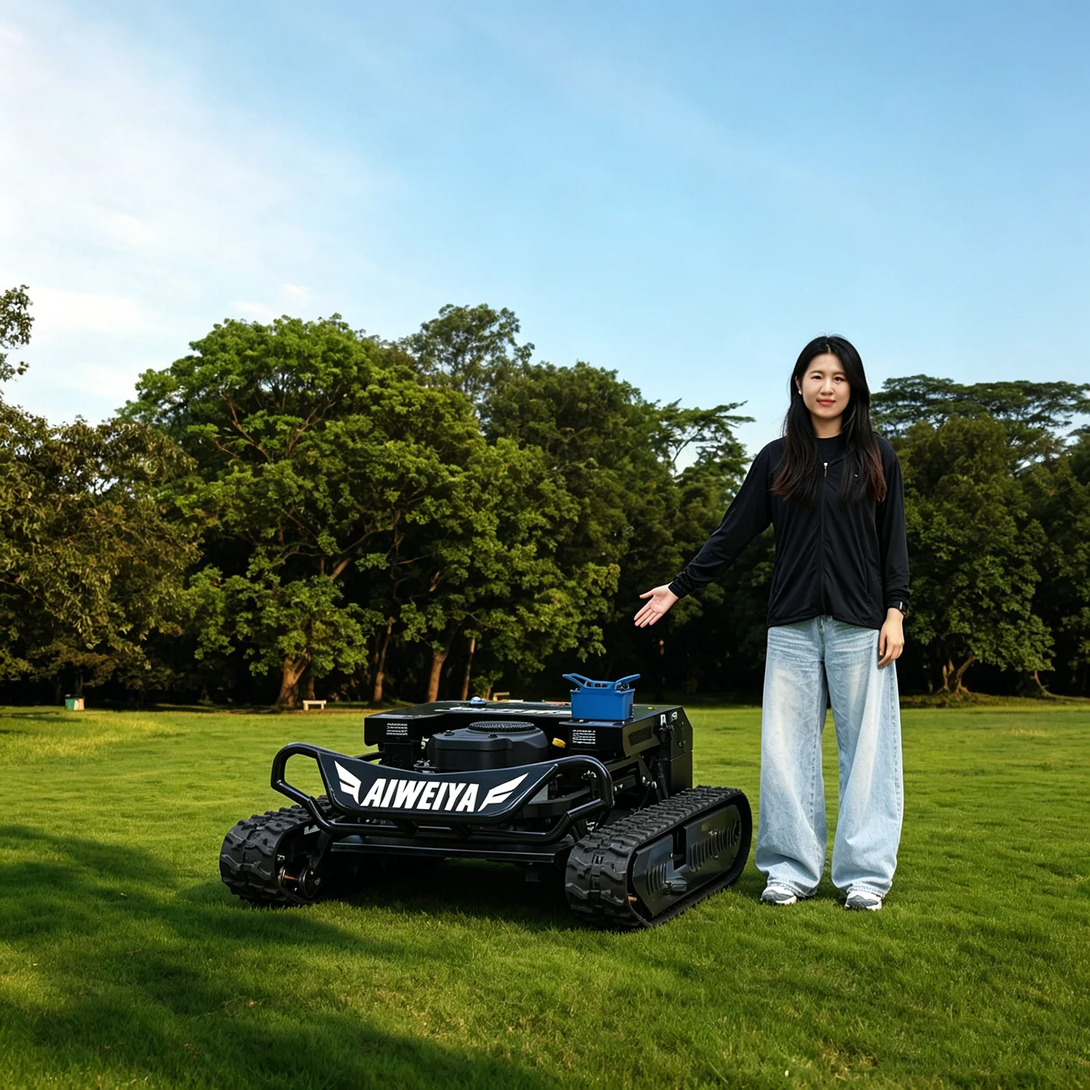 Customized Tracked Zero Turn All Terrain Robotic Mower Self-propelled 4-stroke RC GPS Cruise Custom Cutting Width & Height