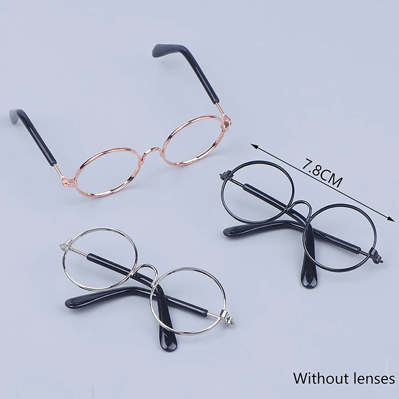 DIY Doll Dressing Accessories High Quality 20cm Dolls Glasses 3 Color Round Frame Lensless Eyewear Toy Miniature Eyeglasses