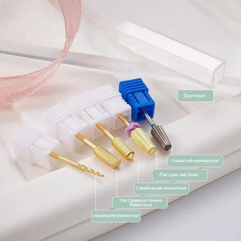 1 قطعة الذهب التنغستن مسمار لقمة ثقب 5 في 1 كربيد قاطعة المطحنة لآلة أظافر باديكير الملفات أدوات اكسسوارات