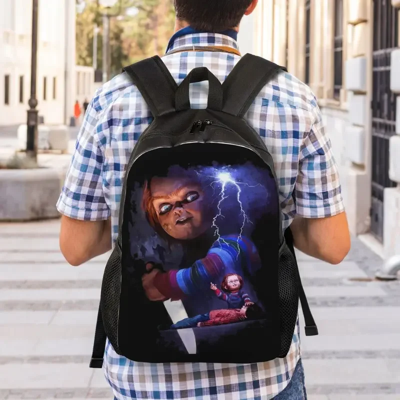 Mochila chucky boneca diabo para menino e menina, mochila com design de filme de terror, para a escola, saco de viagem