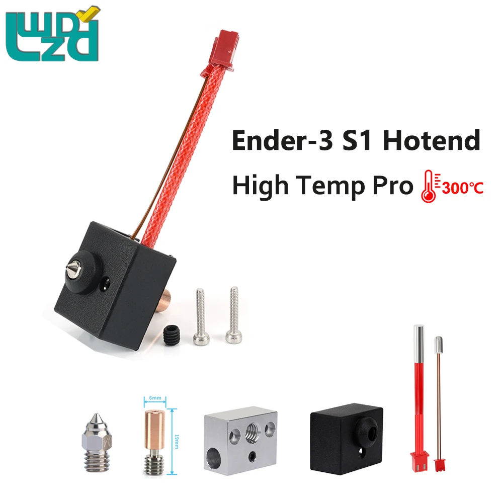 

Высокая температура Pro Ender-3 S1 Hotend Bi-Metal heatthroat 3D-принтер печатающая головка J-Head для Ender 3 S1 CR10 Smart Pro