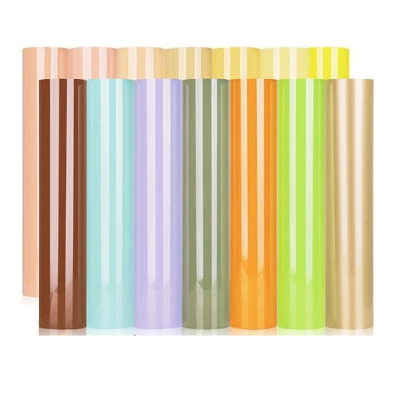 Assorted Heat Transfer Vinyl Set HTV Vinyl Iron-On Set For T-Shirts, Hats, Apparel, 14 Vinyl Sheets