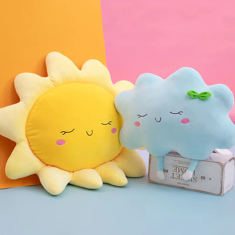 Nordic Ins Hot Down Cotton Plush Cushion Sun Pillow Girl Heart Clouds Home Sofa Decorative Cushion