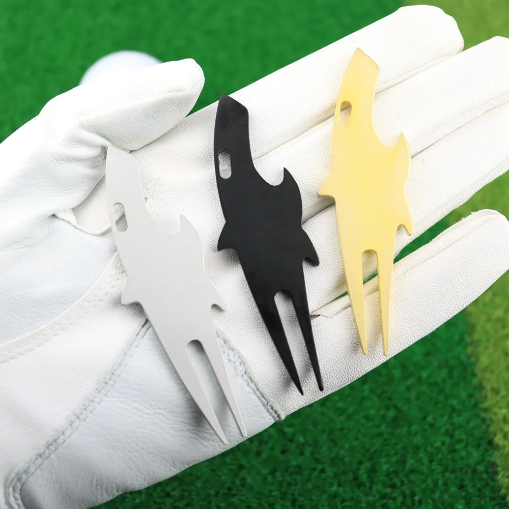 New with Bottle Opener Function Ball Fork Creative Shark Shape Metal Green Repair Fork Golf Supplies Accessories