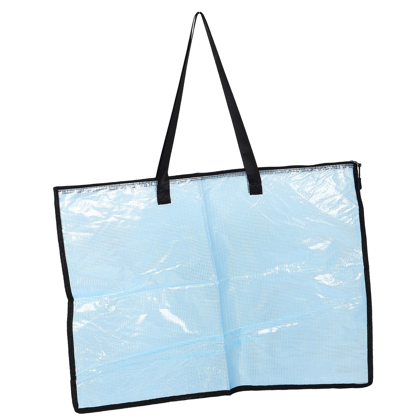 حقيبة ملصقات شفافة 24.76X18.47 بوصة سعة كبيرة منظم عمل فني شفاف مقبض حقيبة تخزين فنية لوثائق اللوحات