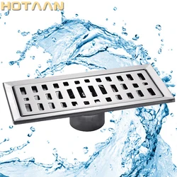-A. Grande tráfego de aço inoxidável banheiro chuveiro quadrado piso resíduos grelha sanitária 20cm x 10cm piso dreno YT-2102