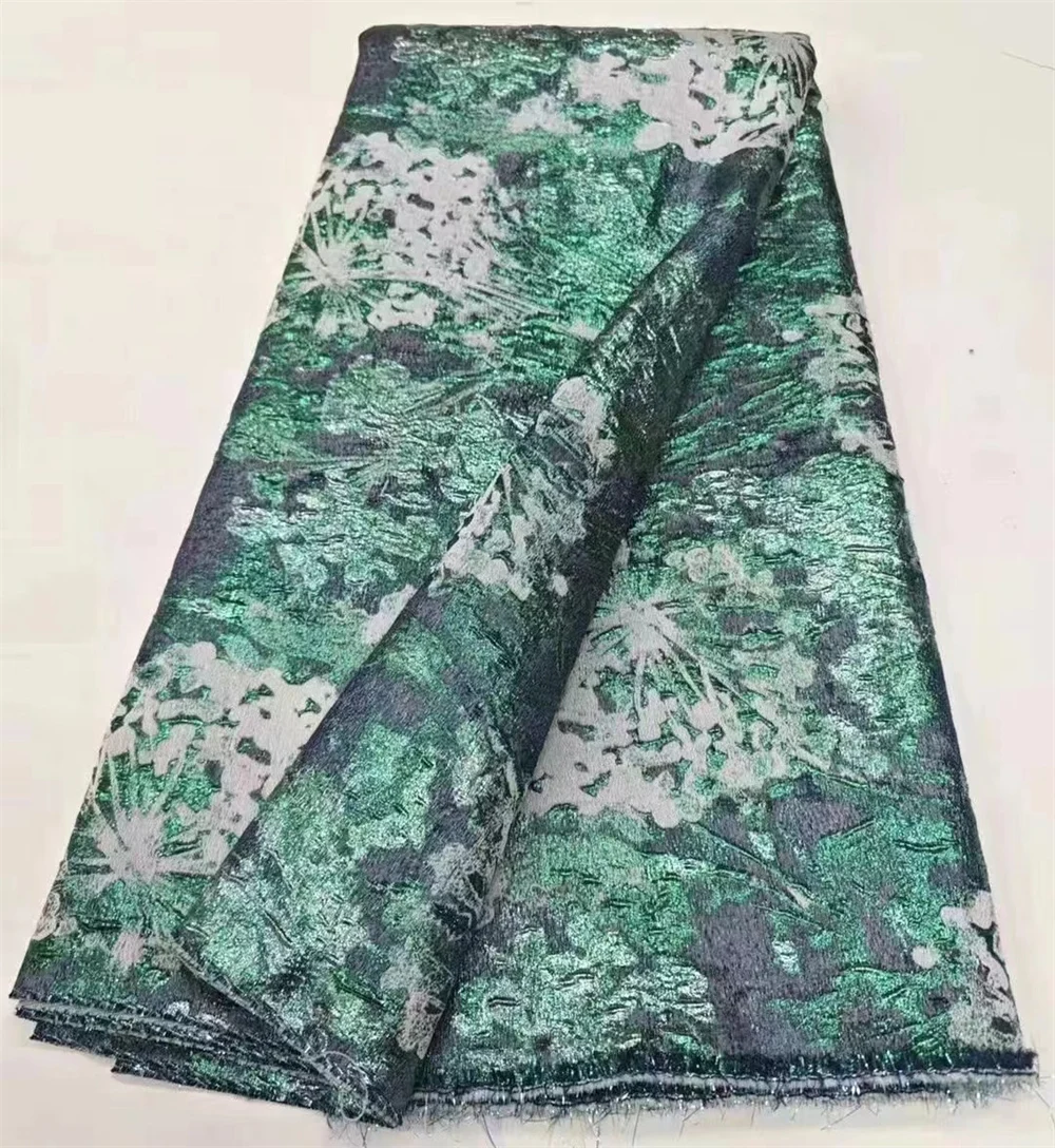 Gold Brocade Lace Fabric with new material African Jacquard Lace Fabric High Quality Nigerian French Tulle Lace Fabric