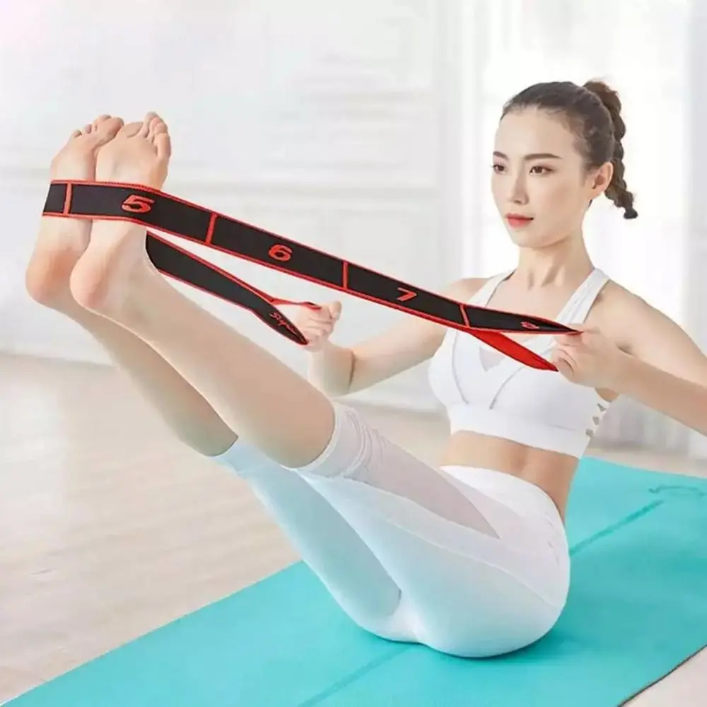 8/10/12 Grid Yoga Stretch Band Flexible Adjustable Digital Resistance Band Multi-stage Stretching Training Belt