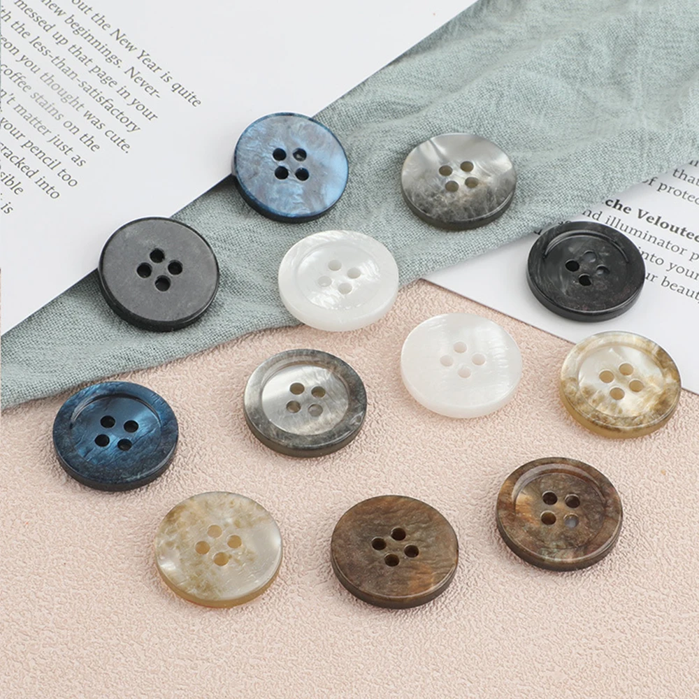 20pc 20mm imitation shell resin wide button