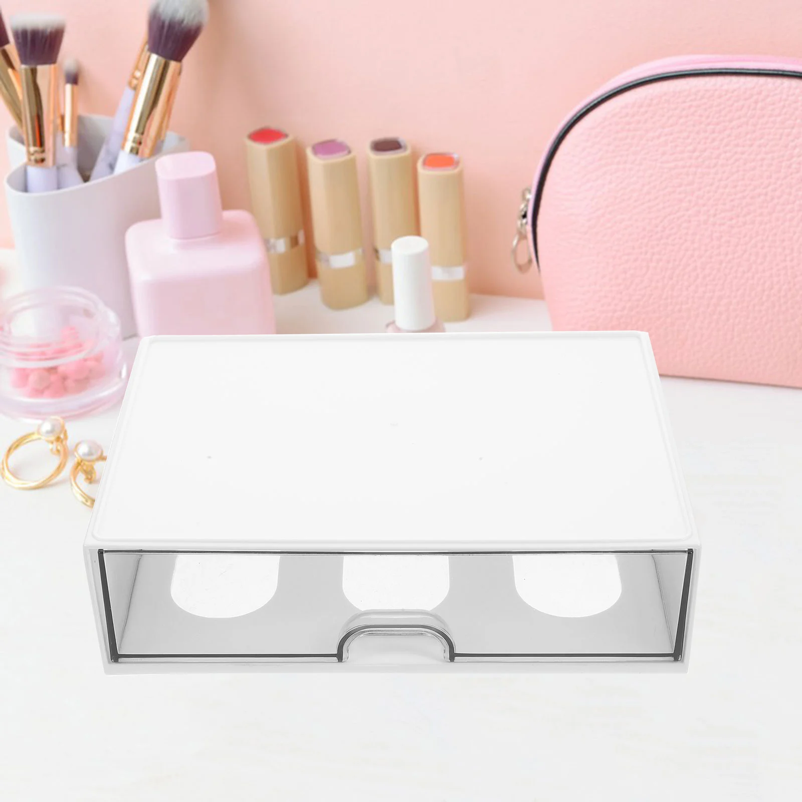 

Desktop Storage Box Drawer Style Stationery Organizer Shelf Practical Makeup