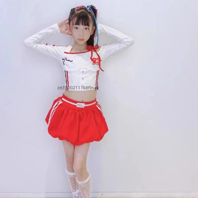 Costume da ballo jazz per ragazza, costume da spettacolo di moda per danza di strada per bambini, set di costumi per spettacoli di passerella per studenti