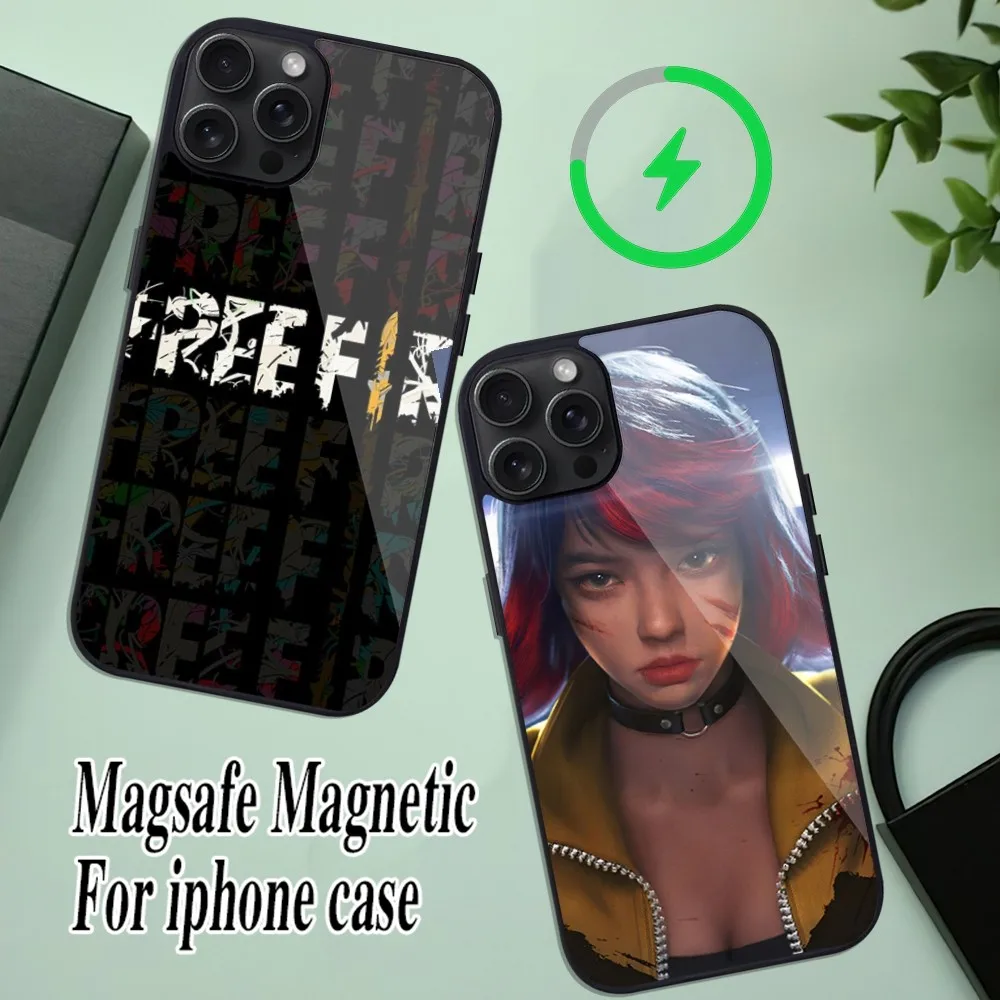 G-Garena Free Fire Game чехол для телефона iPhone 11 Mini 12 13 Max 14 Plus 15 Pro Magesafe Магнитный чехол