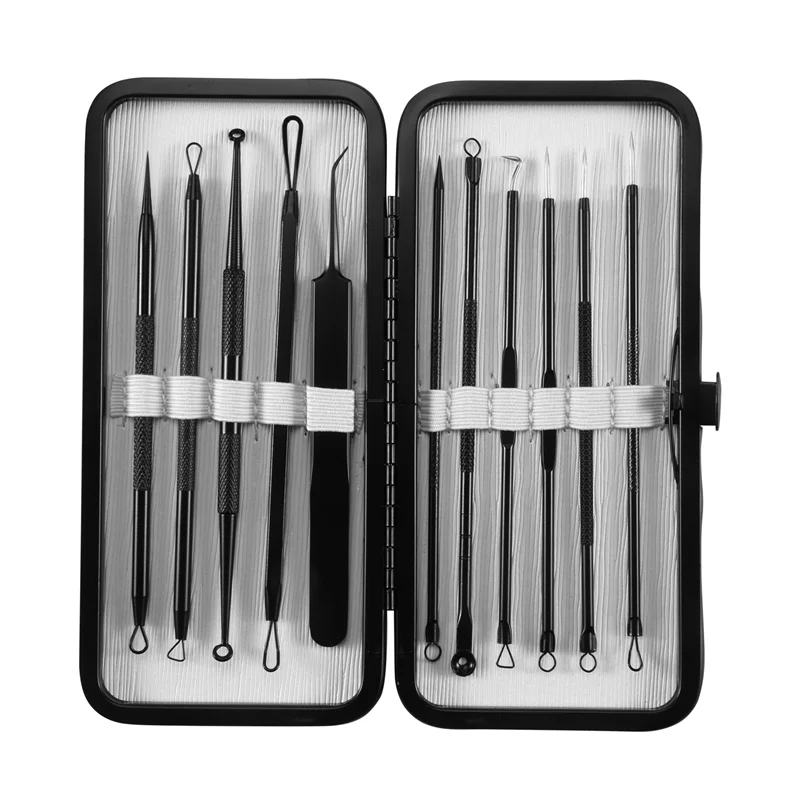 A38T-mee-eter verwijderaar puistje popper tool kit 11-delig, puistje extractor tool, acne kit voor mee-eter