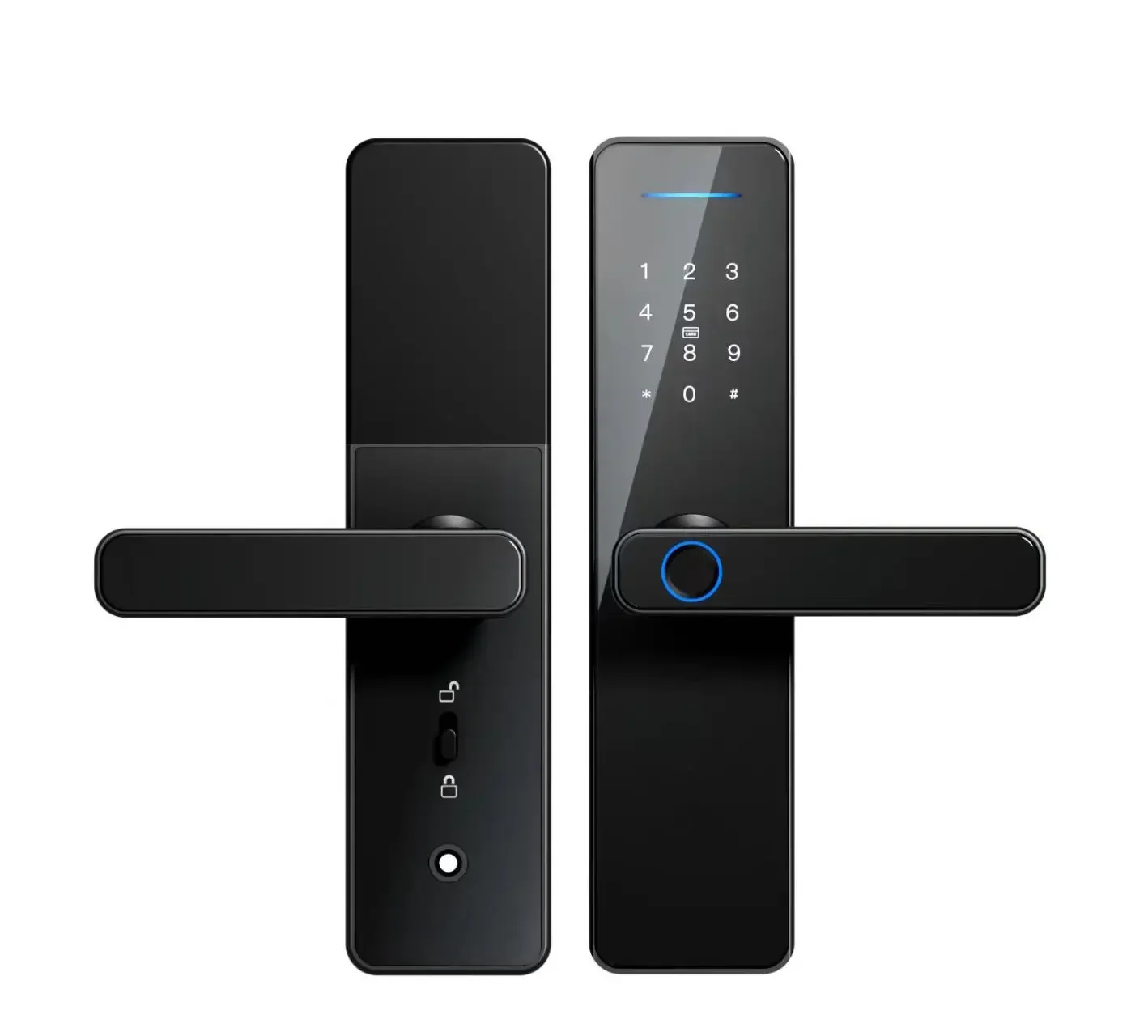 QLEUNG-Serrure de Porte Intelligente S811 Tuya, Wifi, Application TTLock, Télécommande avec Empreinte Digitale, Mot de Passe, Clé de Déverrouillage, Serrures Intelligentes