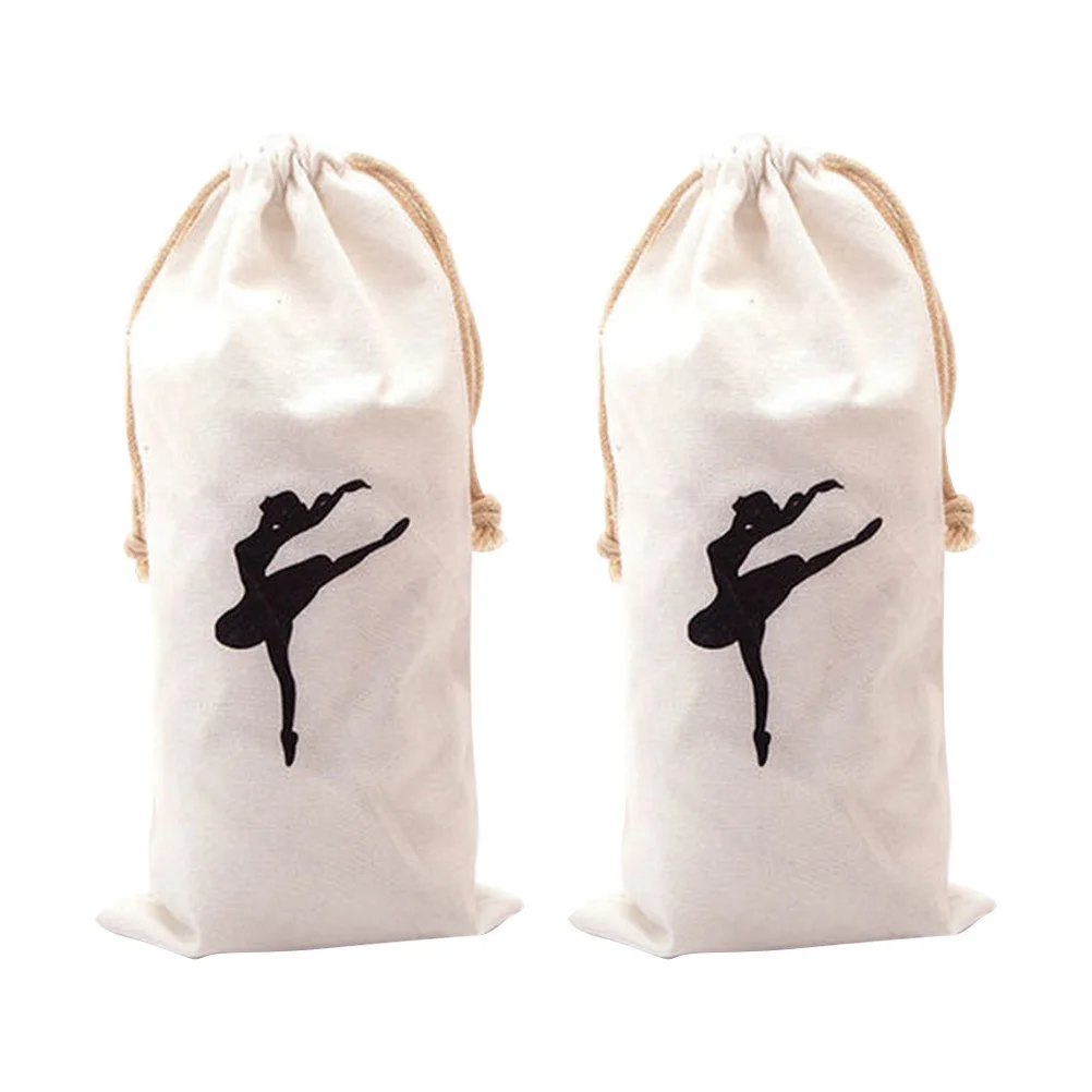 2Pcs 's Dance Bag Ballet Point Shoe Pouch Lightweight Drawstring Storage Bag for Dance Class Travel Multi-Use Ballet