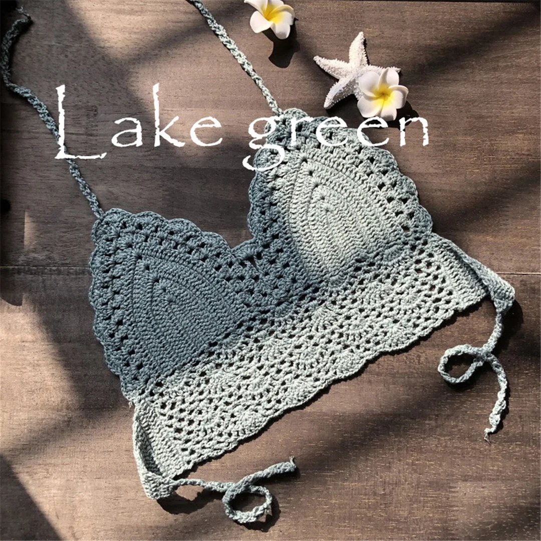 S - XL 9 Farben Häkel-Bikini-Oberteil Damen-Badeanzug Frauen-Bademode Badebekleidung Badeanzug mit Ausschnitten Strand-Top V4193 – Detail 24